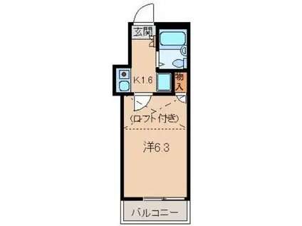 榎原アパート(1K/2階)の間取り写真
