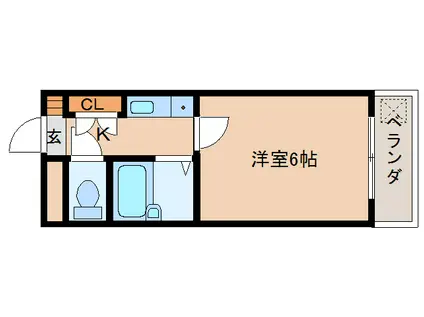 アーバンヒルII(1K/1階)の間取り写真