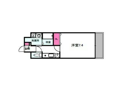 ウェルフォート鶴見(1K/3階)の間取り写真