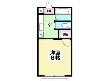 ファミーユ塩田(1K/1階)の間取り写真