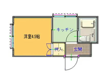 ラ・パルテール山下(1K/3階)の間取り写真