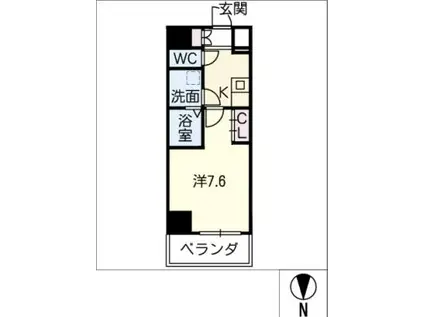 NEUA NARUMI(1K/9階)の間取り写真