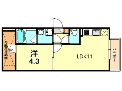 ミラージュ垂水(1LDK/3階)の間取り写真