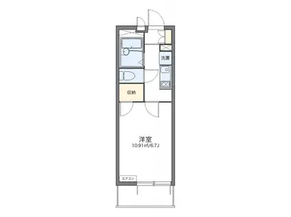レオパレスFIORI高松(1K/1階)の間取り写真