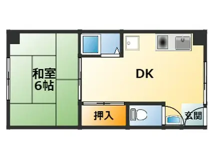 東須磨八木マンション(1DK/3階)の間取り写真