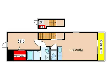 フランガーデン(1LDK/2階)の間取り写真