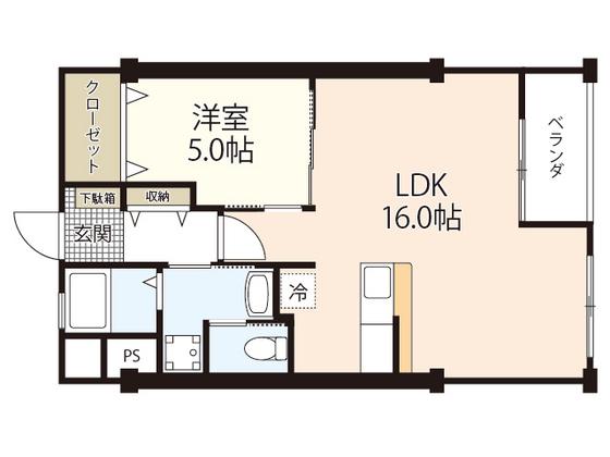 戸坂第一コーポラス(1LDK/1階)の間取り写真