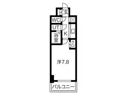 THE RESIDENCE H(1K/9階)の間取り写真