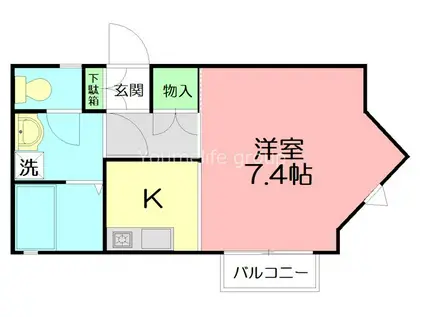 ハイツ雄山(1K/2階)の間取り写真