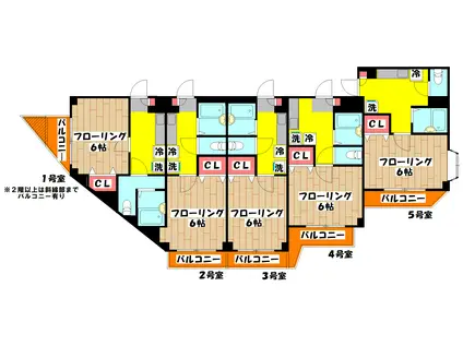 メゾン・ウィステリア(1K/2階)の間取り写真