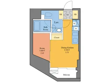 アレージュマン本郷2丁目(1DK/10階)の間取り写真