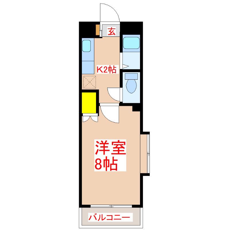 エクセル新屋敷(1K/3階)の間取り写真