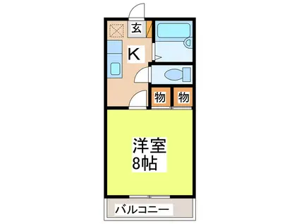 メゾンIII(1K/1階)の間取り写真