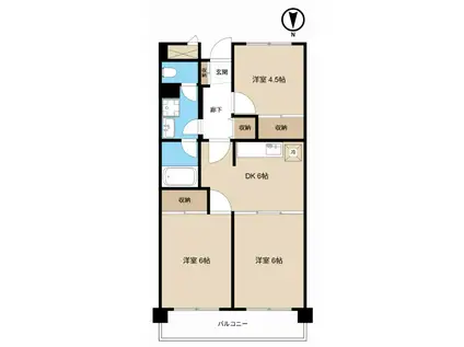 柳屋ビル(3DK/3階)の間取り写真