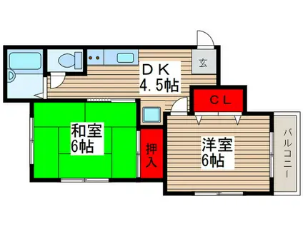 スターハイツ(2DK/2階)の間取り写真