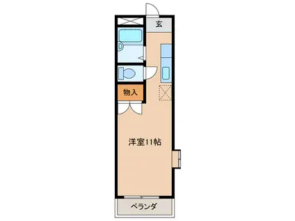 エステート旦島(ワンルーム/4階)の間取り写真