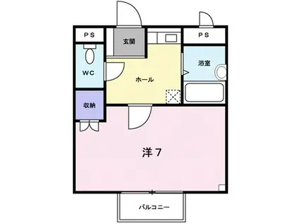 ガーデンスクウェア(1K/2階)の間取り写真