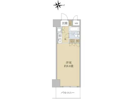 ストーク北新宿(ワンルーム/3階)の間取り写真