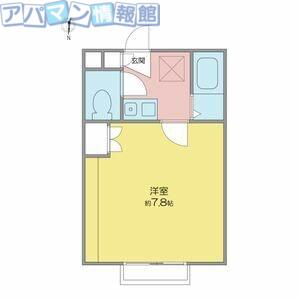 アップフロント坂井東II(1K/2階)の間取り写真