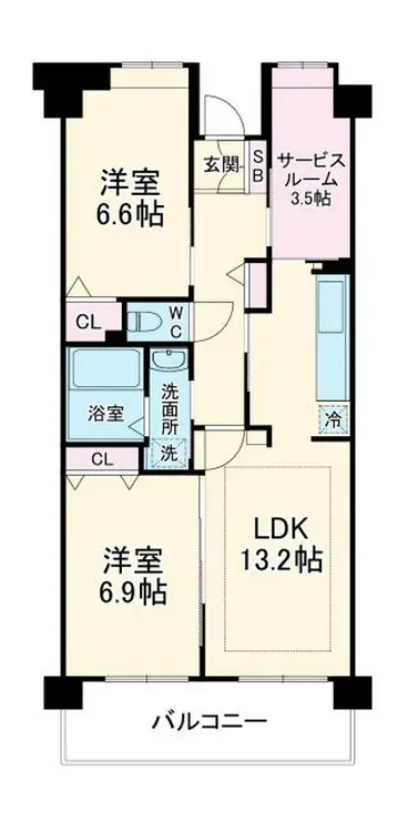コーポレート東戸塚 7階階 間取り