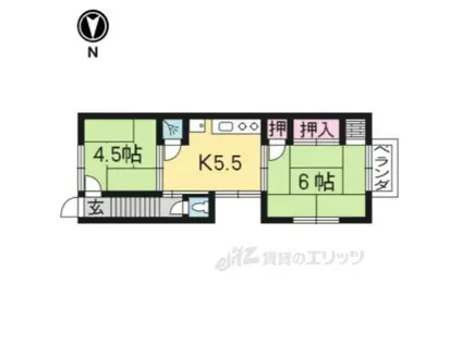 吉田アパート(2K/2階)の間取り写真