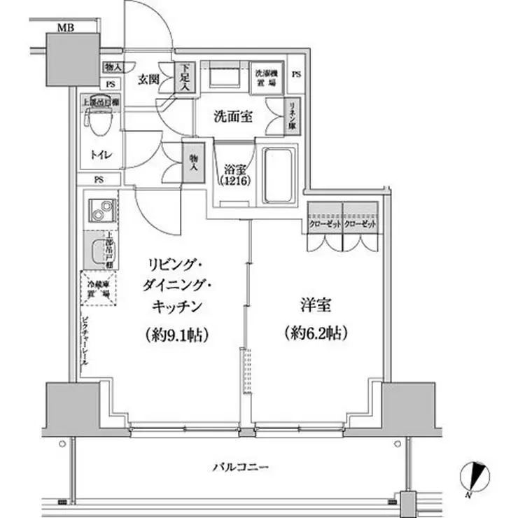 パークハビオ渋谷本町レジデンス 5階階 間取り
