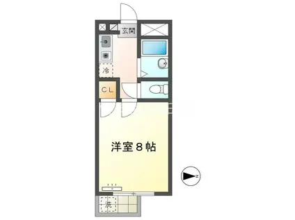 愛知環状鉄道 八草駅(愛知環状鉄道) 徒歩15分 4階建 築30年(1K/1階)の間取り写真
