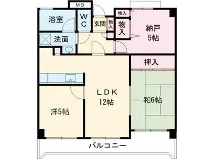 グランドハイツ淡路(3LDK/6階)の間取り写真