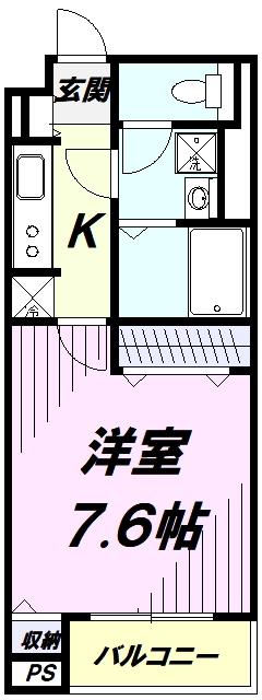 ブルーローズ(1K/3階)の間取り写真