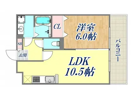 ナイスコートⅡ(1LDK/1階)の間取り写真