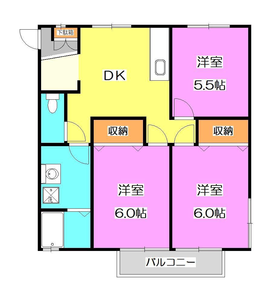 農住メゾン堂元(3DK/1階)の間取り写真