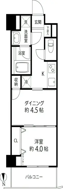 デュオステージ白金高輪 7階階 間取り