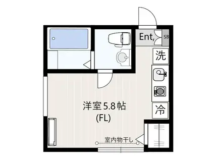 横浜山手アパートメント(ワンルーム/1階)の間取り写真