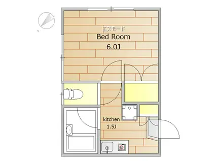 ELRIO玉堤(1K/1階)の間取り写真