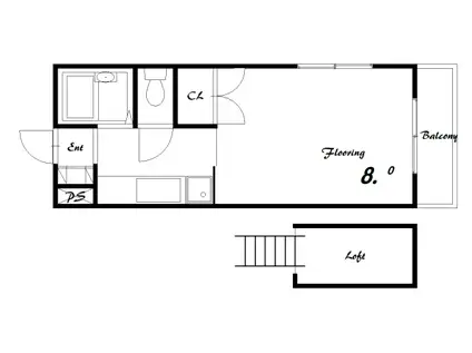 ハイム若松(1K/1階)の間取り写真