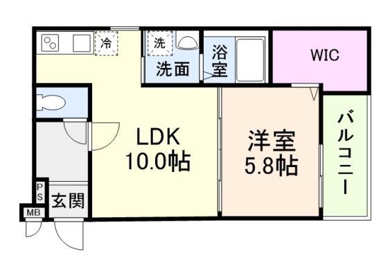 サンパレス りんくう(1LDK/1階)の間取り写真