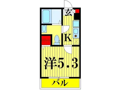 メルディア梅島III(1K/3階)の間取り写真