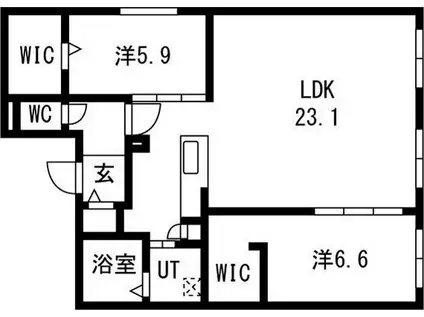 CIEL北11条(2LDK/4階)の間取り写真