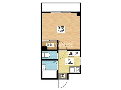 サンフル中園(1K/2階)の間取り写真