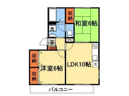 グレイスコート1(2LDK/3階)の間取り写真