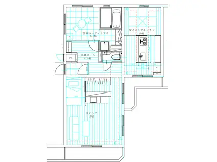 ドエル南塚口 B棟(1DK/3階)の間取り写真