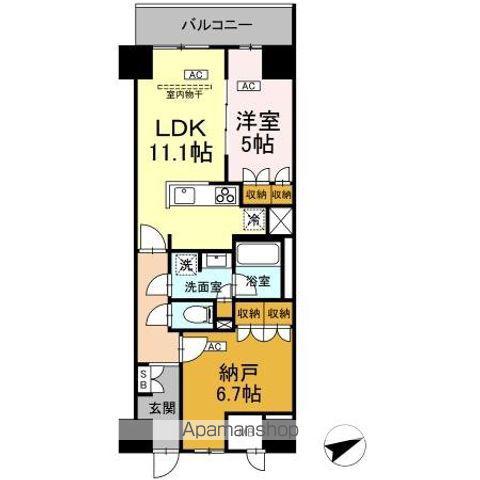 サンジョイアゼロ(1LDK/4階)の間取り写真