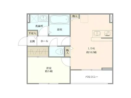 BUENA女池レジデンス(1LDK/1階)の間取り写真