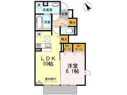 グランクレール自由が丘(1LDK/1階)の間取り写真