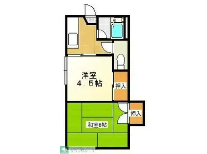 ハウス新柏(2K/1階)の間取り写真