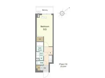 ALIVIS浦安(1K/5階)の間取り写真