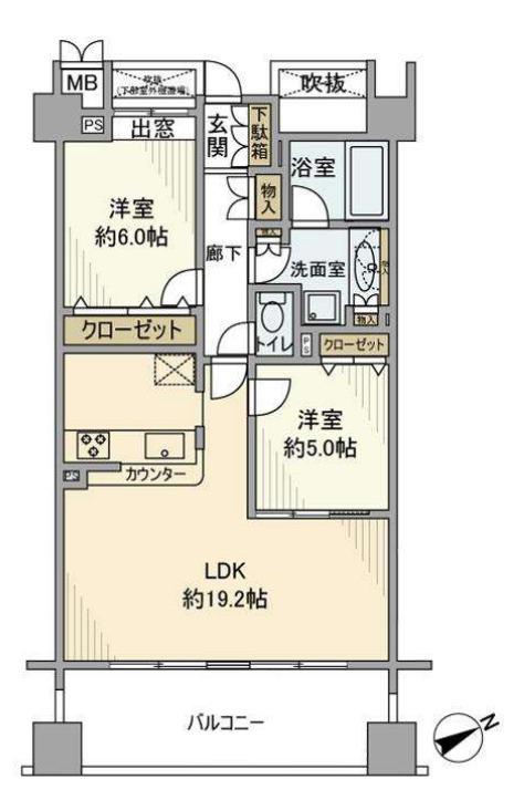 ベイサイドステージ東京(2LDK/3階)の間取り写真