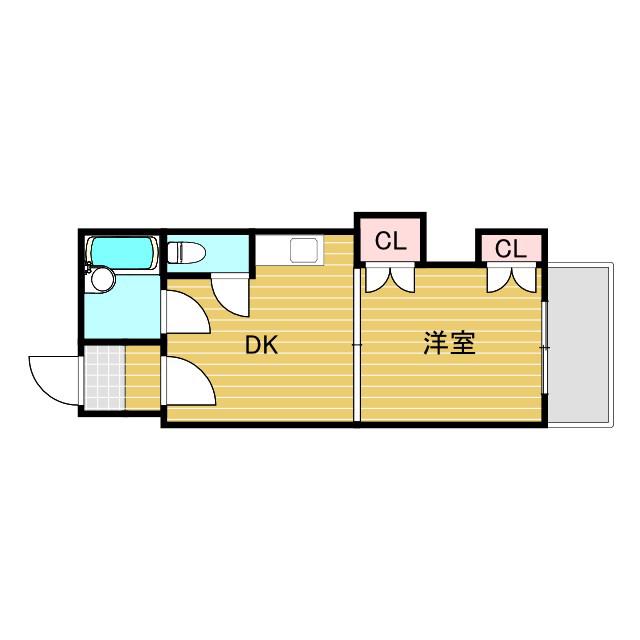 シオザキビルNO3(1DK/5階)の間取り写真