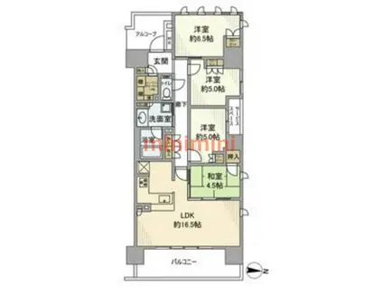 ウエリス茨木(4LDK/2階)の間取り写真