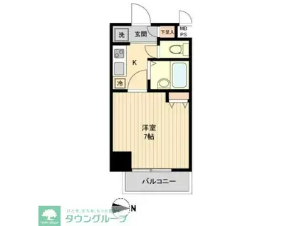 HF亀戸レジデンス(1K/12階)の間取り写真